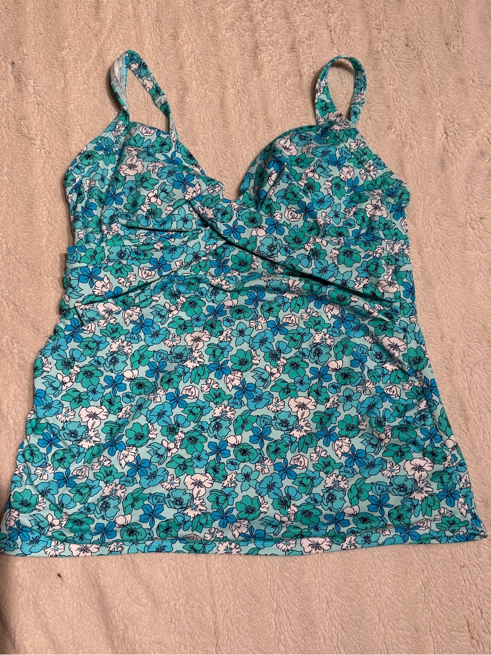 Lands' End Women's Sweetheart Wrap Underwire Tankini Top